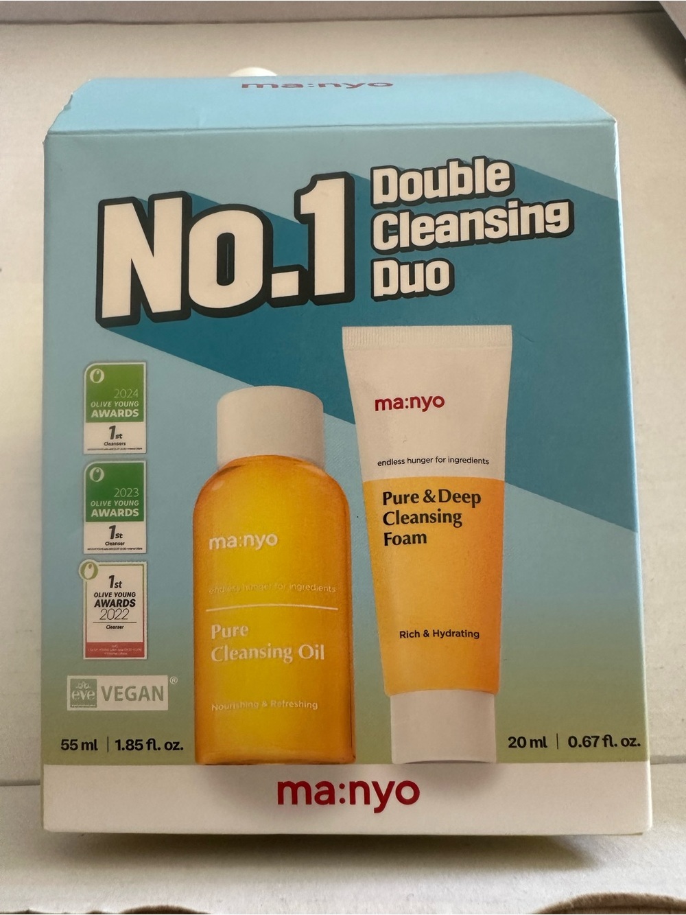 ma:nyo Pure Cleansing Oil & Pure & Deep Cleansing Foam Duo - travel sizes